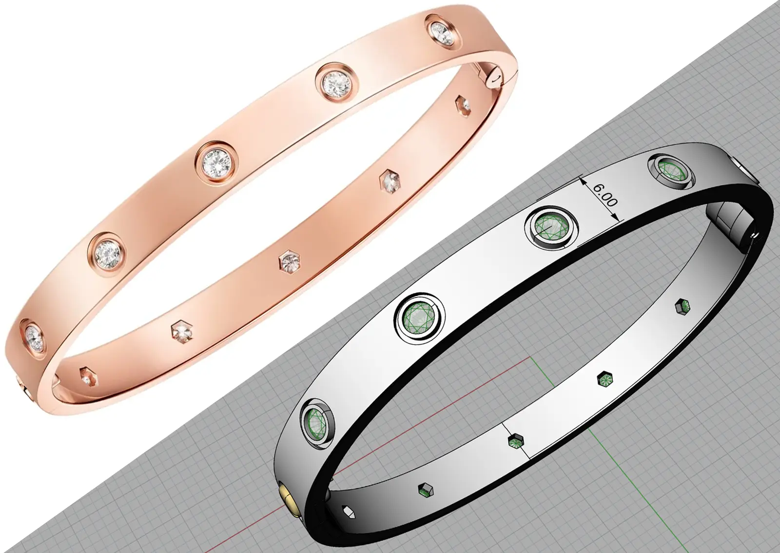 Creation of a custom bracelet design inspired by existing jewelry.