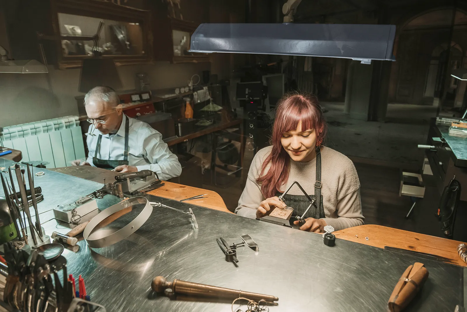 CJD jewelers in the process of creating a custom piece.